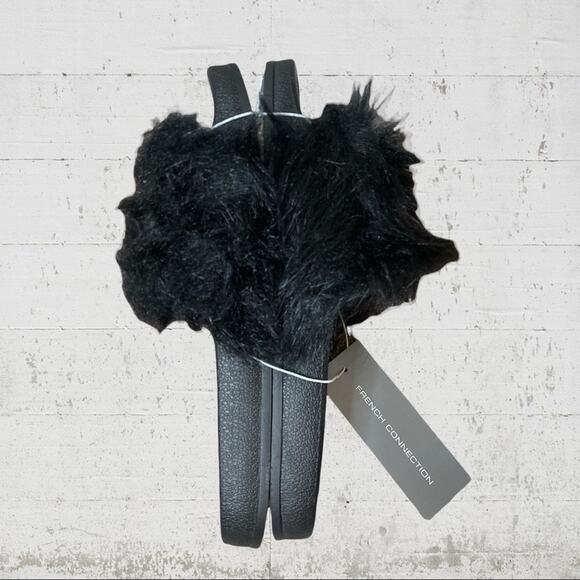 NWT French Connection Faux Fur Slides Size 8 - Picture 4 of 7